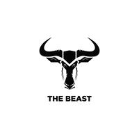 Logotipo preto simples da cabeça da besta