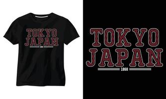 design de camiseta de tipografia minimalista de tóquio japão vetor