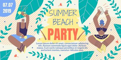 Convite com inscrição Summer Beach Party vetor