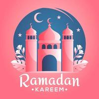 ramadan kareem e fundo da mesquita vetor