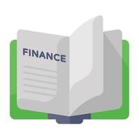 ícone de livro de finanças em estilo moderno simples vetor