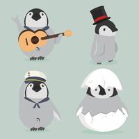 conjunto de personagens de pinguim do bebê vetor