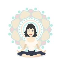 Garota em Yoga Lotus Pose vetor