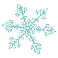 clipart de floco de neve desenhado à mão bonito. ilustração vetorial doodle isolada no fundo branco. design moderno de natal e ano novo. para impressão, web, design, decoração, logotipo.