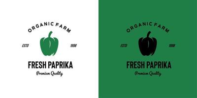 gráfico de ilustração vetorial de especiarias e ervas verdes de páprica fresca da fazenda orgânica bom para páprica logotipo vintage logotipo vegetal loja varejo mercearia vetor