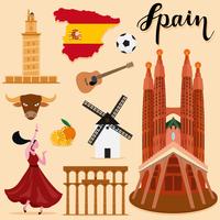 Tourist Spain Travel coleção definida