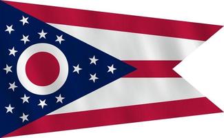 bandeira do estado de ohio nos com efeito de ondulação, proporção oficial. vetor