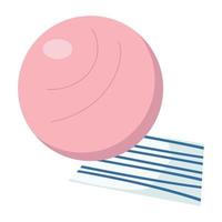grande bola rosa para exercícios no ginásio objeto de vetor de cor semi plana