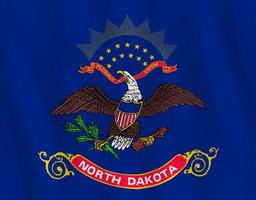 bandeira do estado da dakota do norte dos eua com efeito de ondulação, proporção oficial. vetor