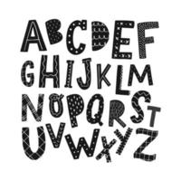 alfabeto desenhado à mão para decoração de quarto de berçário. bom para educação, gravuras, cartazes, cartões, placas, etc. eps 10