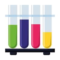 garrafas de laboratório coloridas vetor