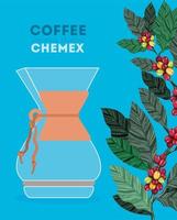 cartaz de café chemex vetor