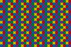 abstrato colorido com cor vermelha, amarela, azul, roxa e verde, quadrado, padrão de mosaico. ilustração vetorial. vetor