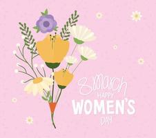 cartaz de feliz dia da mulher vetor