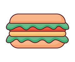 ilustração de sanduíche de presunto vetor