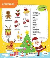 vocabulário de educação ilustração vetorial de natal vetor