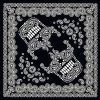 bandana com máscara de rosto com caveira, camisetas de design vintage vetor