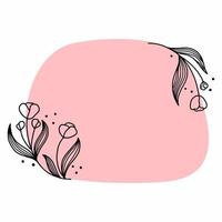 quadro de letras floral bonito. ilustração vetorial doodle. ornamento de flores. vetor