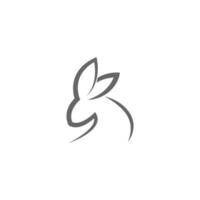 modelo de vetor de design de ícone de logotipo de coelho