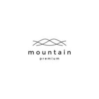 vetor plano de modelo de design de ícone de logotipo de linha de montanha