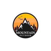 vetor de montanhas, vetor de design de logotipo de montanha