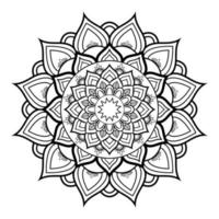 design de mandala simples preto criativo com fundo branco vetor