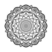 design de mandala simples preto criativo com fundo branco vetor