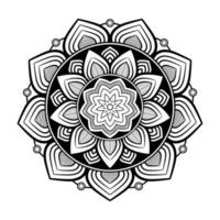 design de mandala simples preto criativo com fundo branco vetor