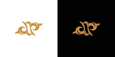 design de logotipo de ornamento de letra dp exclusivo e luxuoso vetor