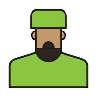 ícone islâmico de homens para site, símbolo de apresentação editável vetor