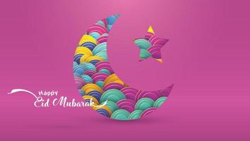 ilustração de cartão de saudação eid mubarak, vetor de desenho animado ramadan kareem desejando festival islâmico para banner, pôster, plano de fundo, panfleto, ilustração, folheto e fundo de venda