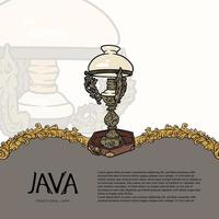 vetor de lâmpada tradicional javanês desenhado à mão. ilustração de cultura indonésia para mídia social ou plano de fundo