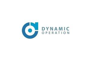 letra d e o combinação de logotipo de negócios de operação dinâmica vetor