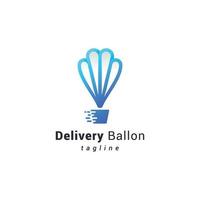 logotipo de transporte rápido de balão de entrega vetor