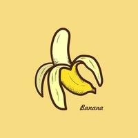 vetor de frutas bananas, desenhado à mão. ilustração vetorial eps.10