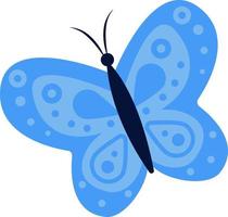 ilustração brilhante de borboletas azuis em um fundo branco, inserção vetorial, ideia de logotipo, livros para colorir, revistas, impressão em roupas, publicidade. linda ilustração de borboleta.