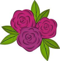 rosas vermelhas estilizadas destacadas em um fundo branco. flores de vetor em ilustração style.vector dos desenhos animados para saudações, casamentos, design de flores.