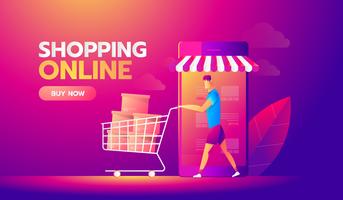 Compras online vetor