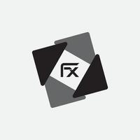 design de logotipo de letra fx vetor