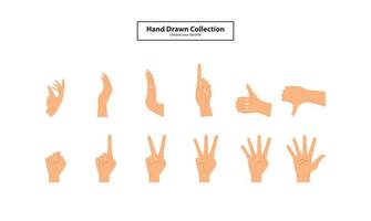 gestos elegantes femininos e masculinos mostrando as mãos do coração poses vector set linguagem corporal sinais símbolos