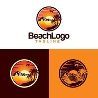 modelo de vetor de design de logotipo de praia