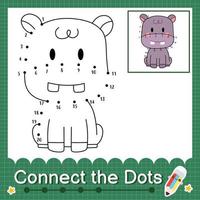 conecte os pontos contando números de 1 a 20 planilha de quebra-cabeça com animais do bebê vetor