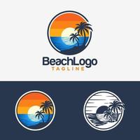 modelo de vetor de design de logotipo de praia