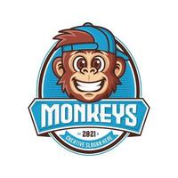 ilustrador vetorial de design de logotipo de macaco legal