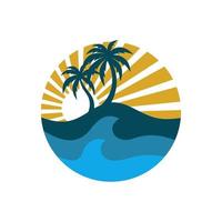 modelo de vetor de design de logotipo de praia