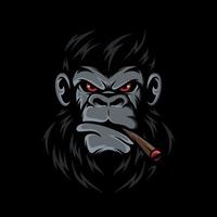 ilustrador vetorial de design de logotipo de macaco legal vetor