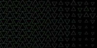 layout de vetor verde escuro com linhas, triângulos.