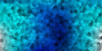 pano de fundo azul claro do vetor com um lote de hexágonos.