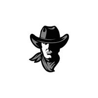 ilustração de um ícone de vetor de silhueta de cowboy