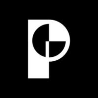 letra p logotipo moderno de tecnologia simples plana vetor
